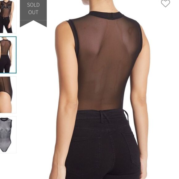 Good American Good Rhinestone Black Mesh Body New  Size 3/L - Picture 3 of 5